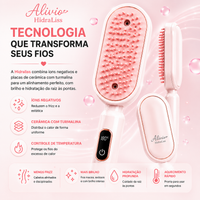 Kit HidraLiss™ Completo - Escova + 2 Prendedores + Óleo Reparador